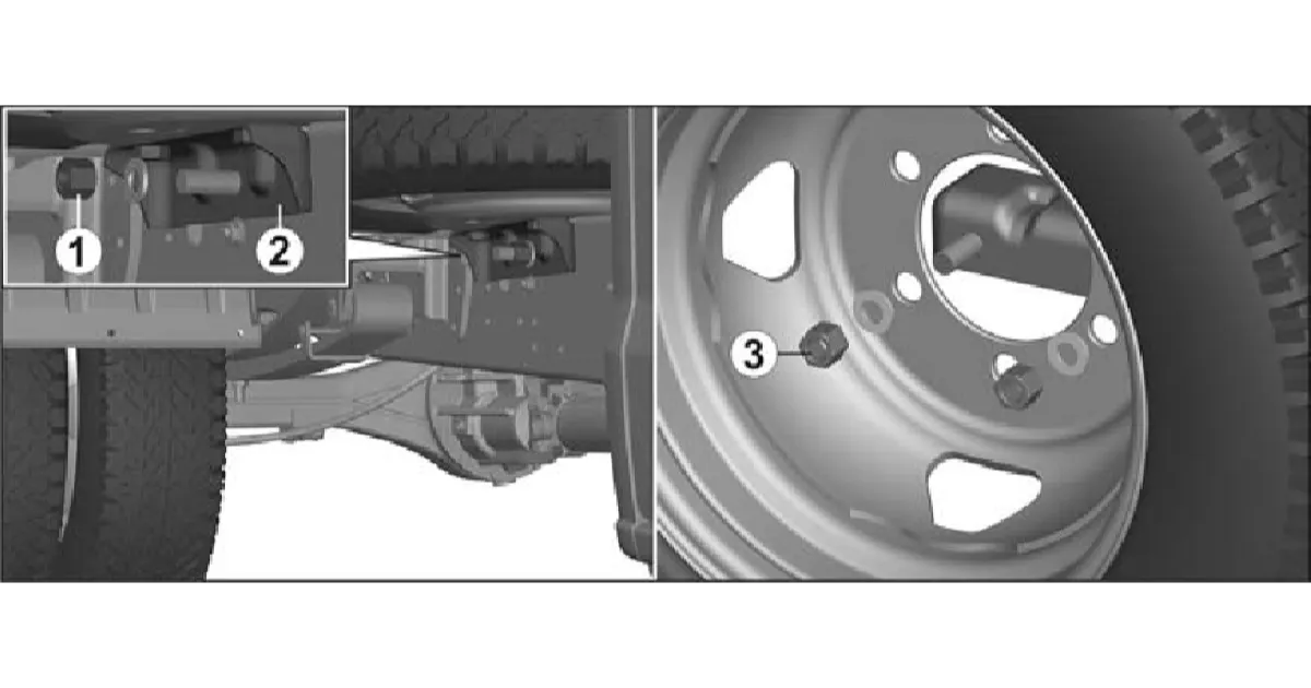 Запасное колесо в автомобиле GAZel Next с платформой