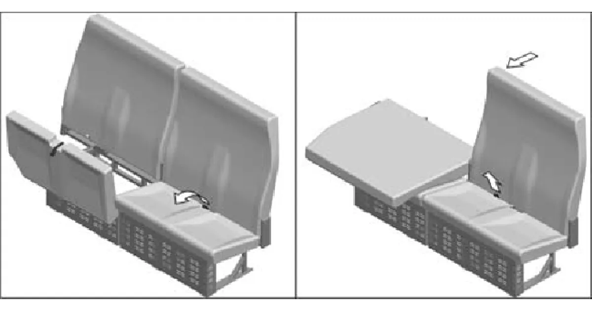Трансформируемое сиденье пассажиров в автомобиле GAZel Next