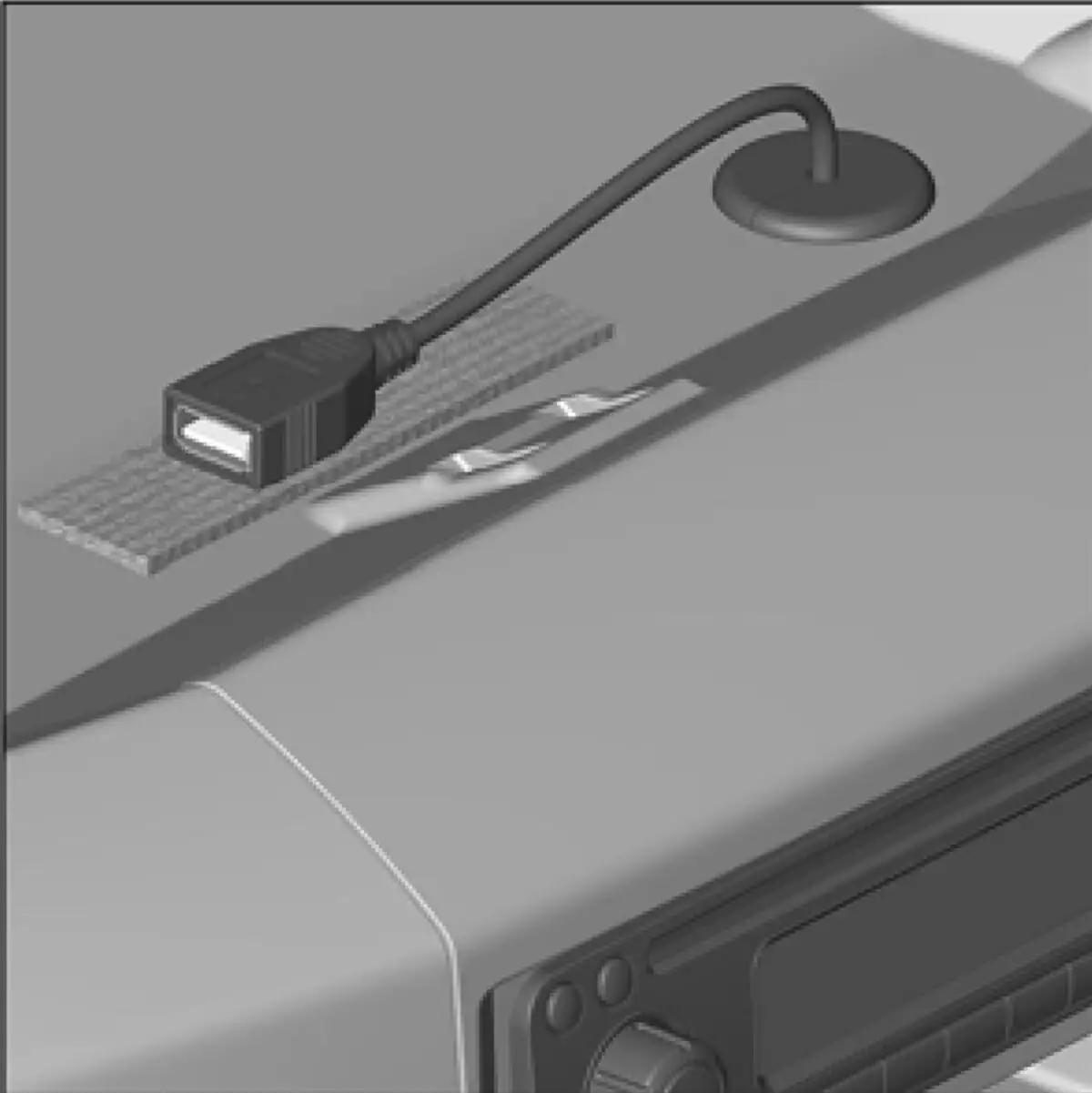 USB разъем головного устройства 1DIN в автомобиле GAZel Next