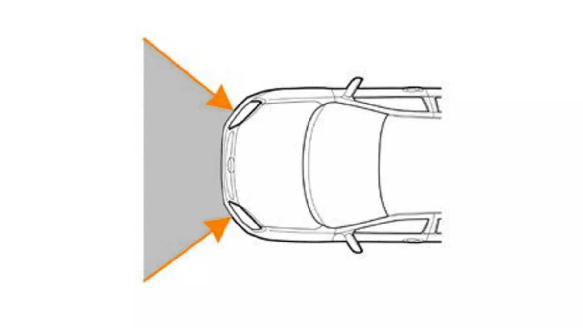 Зоны действия и срабатывания системы пассивной безопасности водителя и переднего пассажира