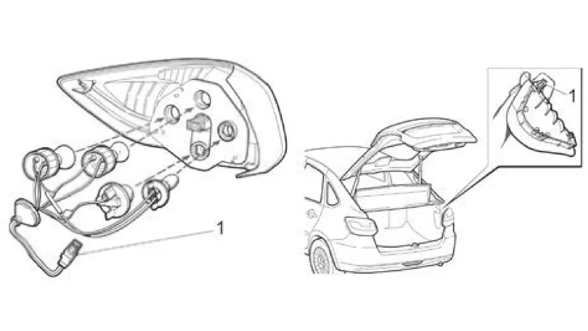 Задний фонарь автомобиля с кузовом «лифтбек»