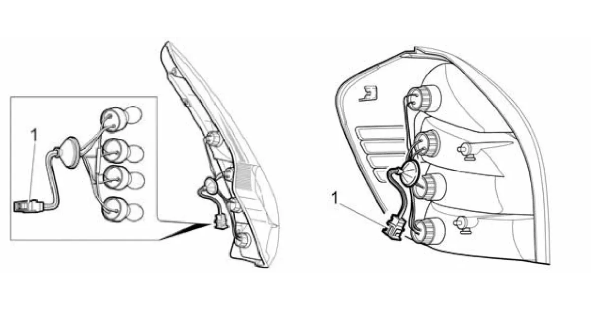 Замена ламп в заднем фонаре.
