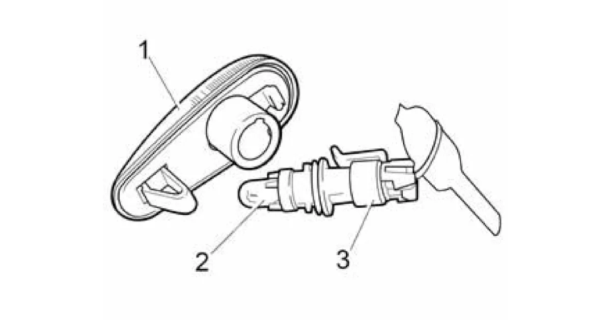 Замена лампы в боковом указателе поворота.