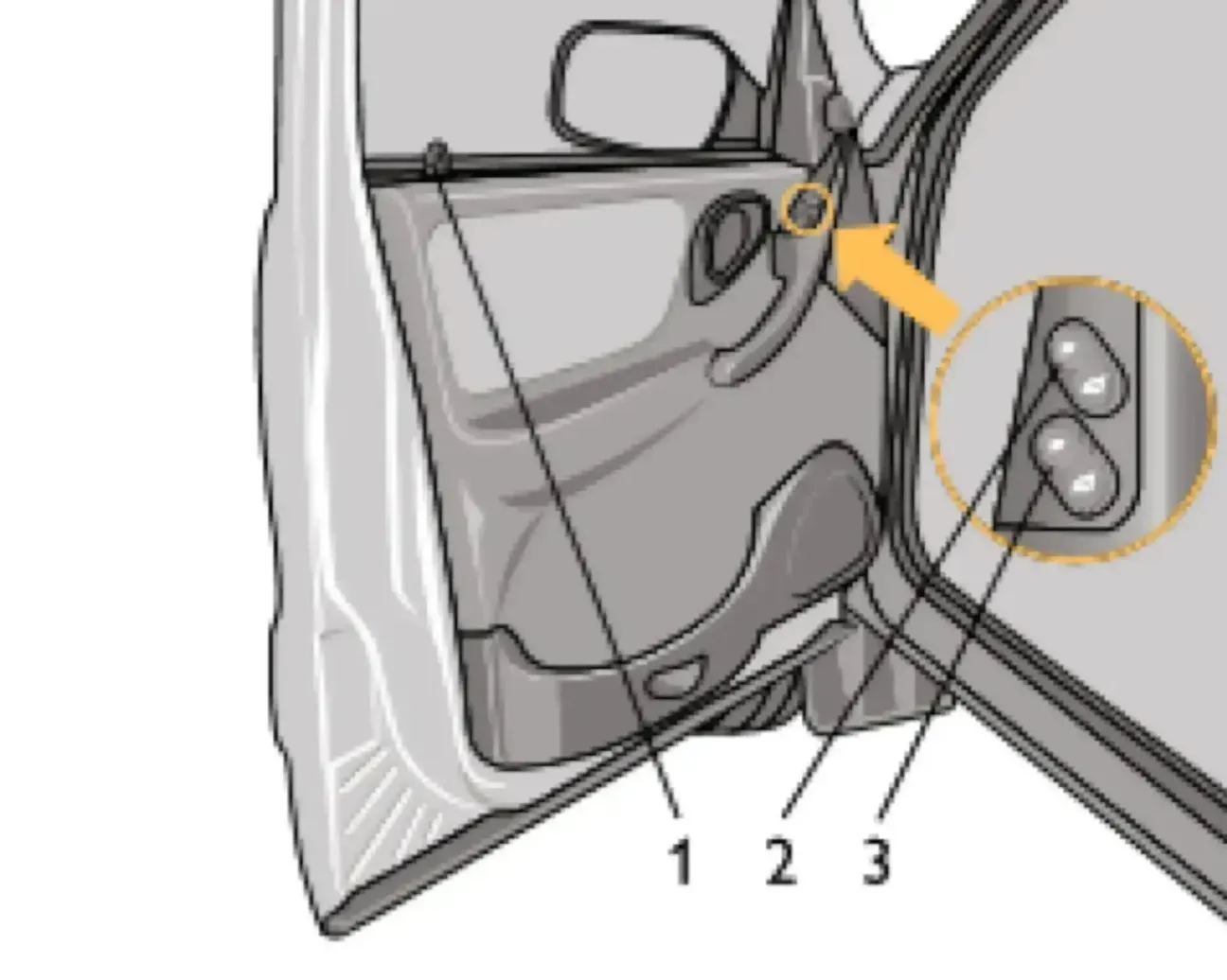 Передняя дверь автомобиля Chevrolet Niva: вид снаружи с рукояткой открывания и кнопкой блокировки