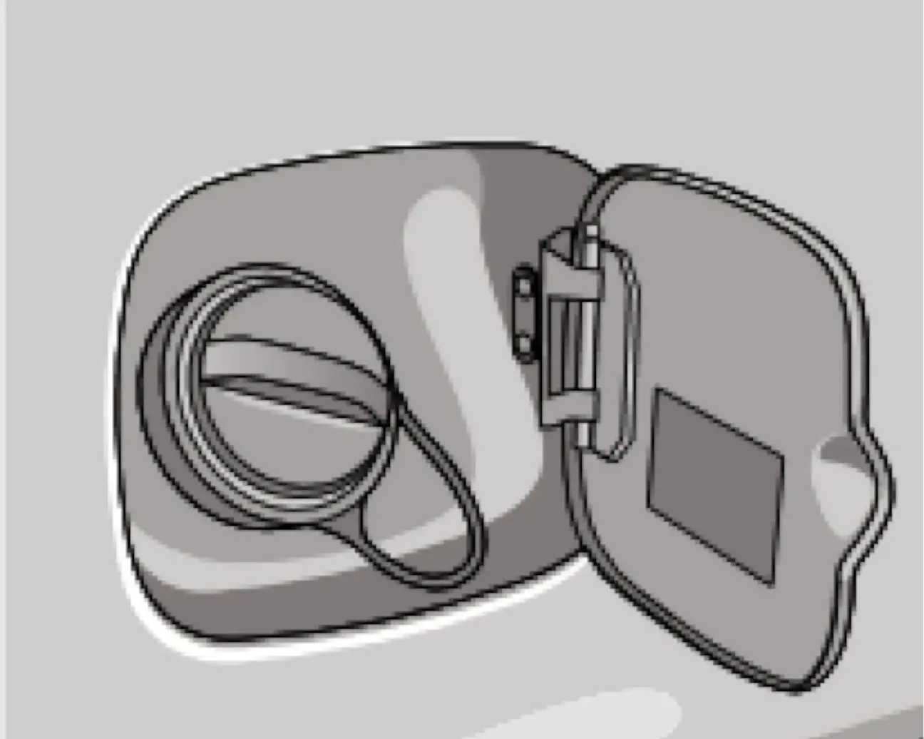 Пробка топливного бака Chevrolet Niva в закрытом положении, крышка лючка закрыта