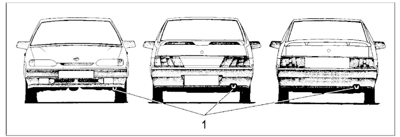Проушины для буксировки автомобиля Lada Samara (рис. 32)