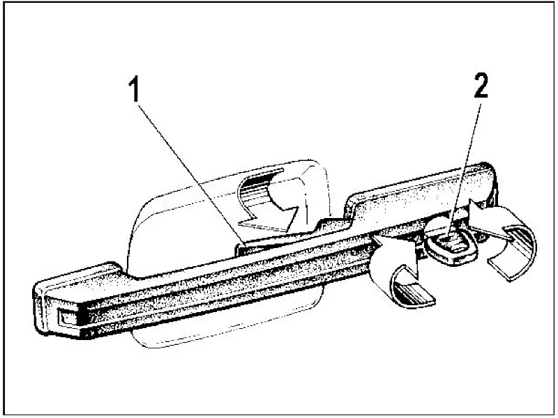 Механизм открывания дверей Lada Samara: показано положение клавиши и ручки для разблокировки замка