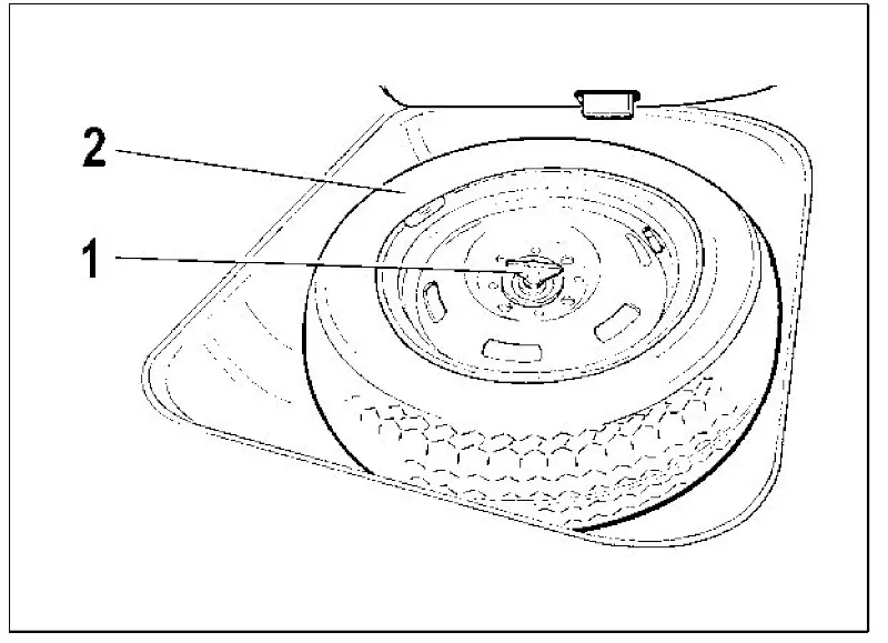 Рис. 41. Расположение запасного колеса