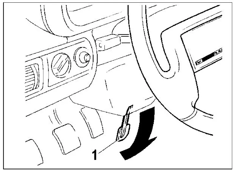 Рукоятка регулировки положения рулевой колонки Lada Samara (рис. 20)